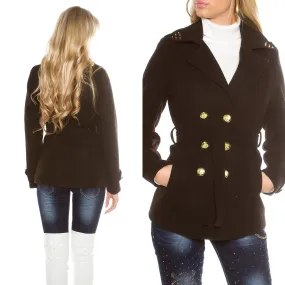 Veste manteau demi long femme fashion SIA couleur noir